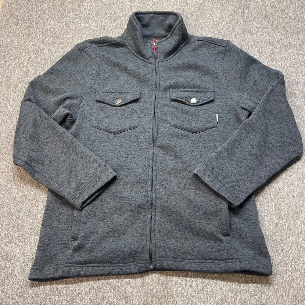 Killik Outdoor Fleece Sweater Jacket Mens Large Gray Full-Zip Hunting Layer